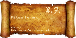 Mitsa Ferenc névjegykártya